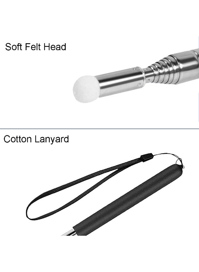 2 قطعة من عصا الإشارة للمعلمين، عصا إشارة قابلة للتمديد للمعلمين، مؤشر تلسكوبي قابل للسحب مع حبال للمدربين، مؤشر للسبورة البيضاء في الفصول الدراسية (أسود وأحمر) - Image 3